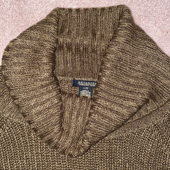 Revamped Women’s Moss Green Cowlneck Sweater - Picture 2 of 3